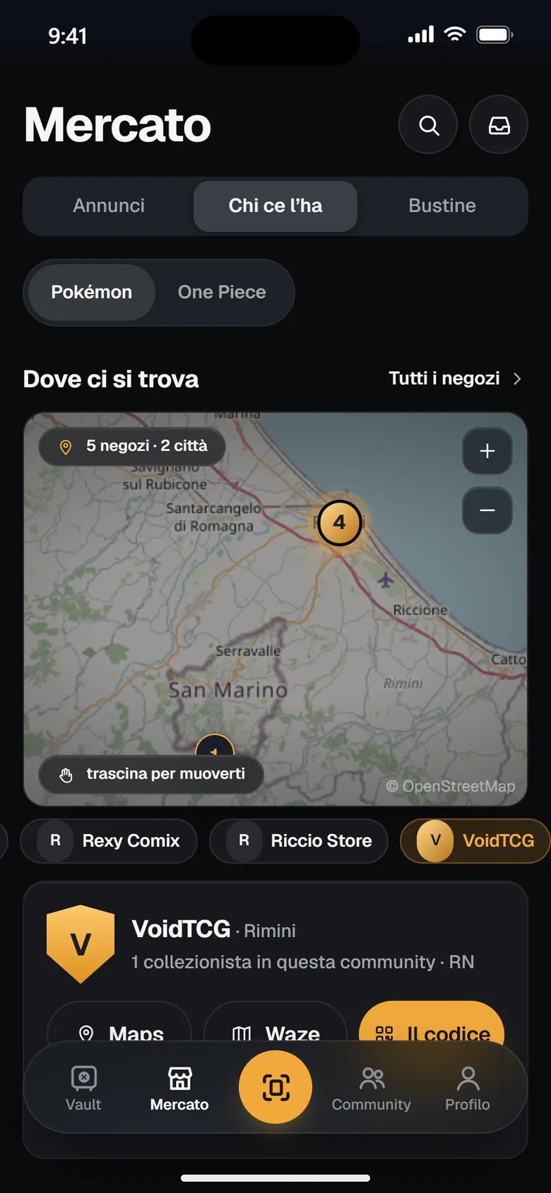 La mappa dei negozi partner